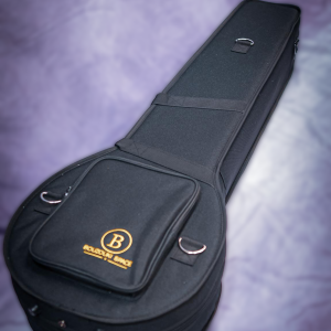 Black Greek bouzouki hard polyfoam case with BouzoukiSpace logo