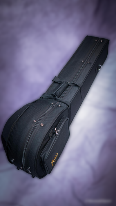 Greek Bouzouki Hard Polyfoam Case – Black with Red Plush Interior - Image 2