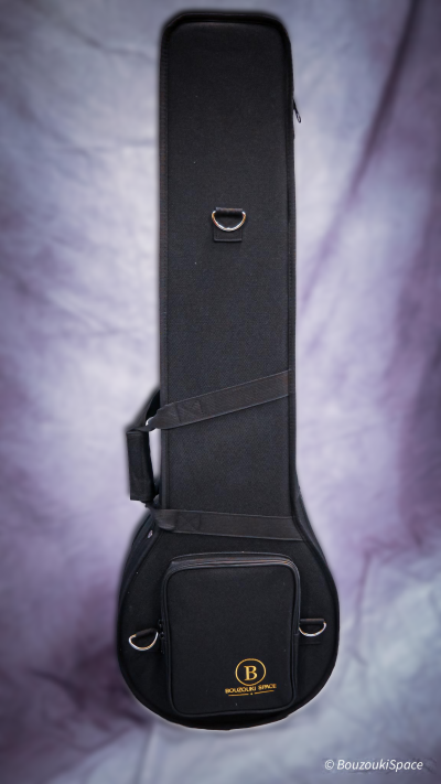 Greek Bouzouki Hard Polyfoam Case – Black with Red Plush Interior - Image 10